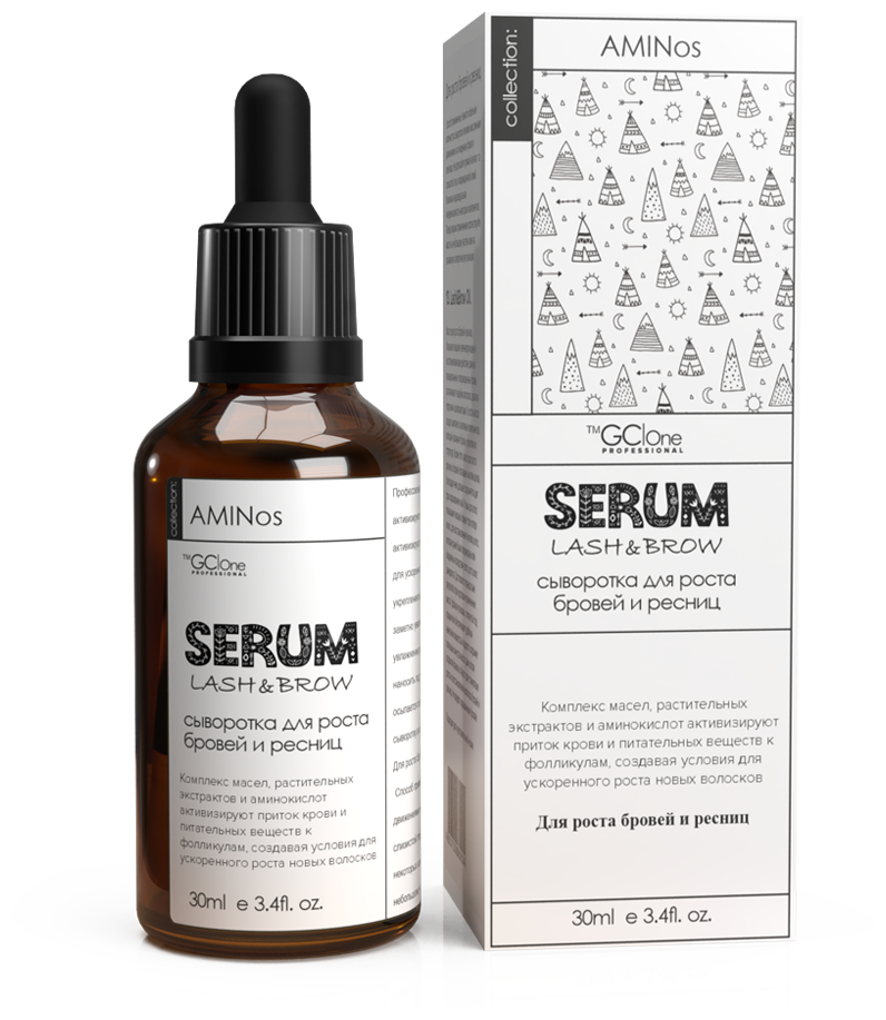 картинка Сыворотка для роста бровей и ресниц lash&brow serum 30мл GC|One серия AMINos от магазина Каприз
