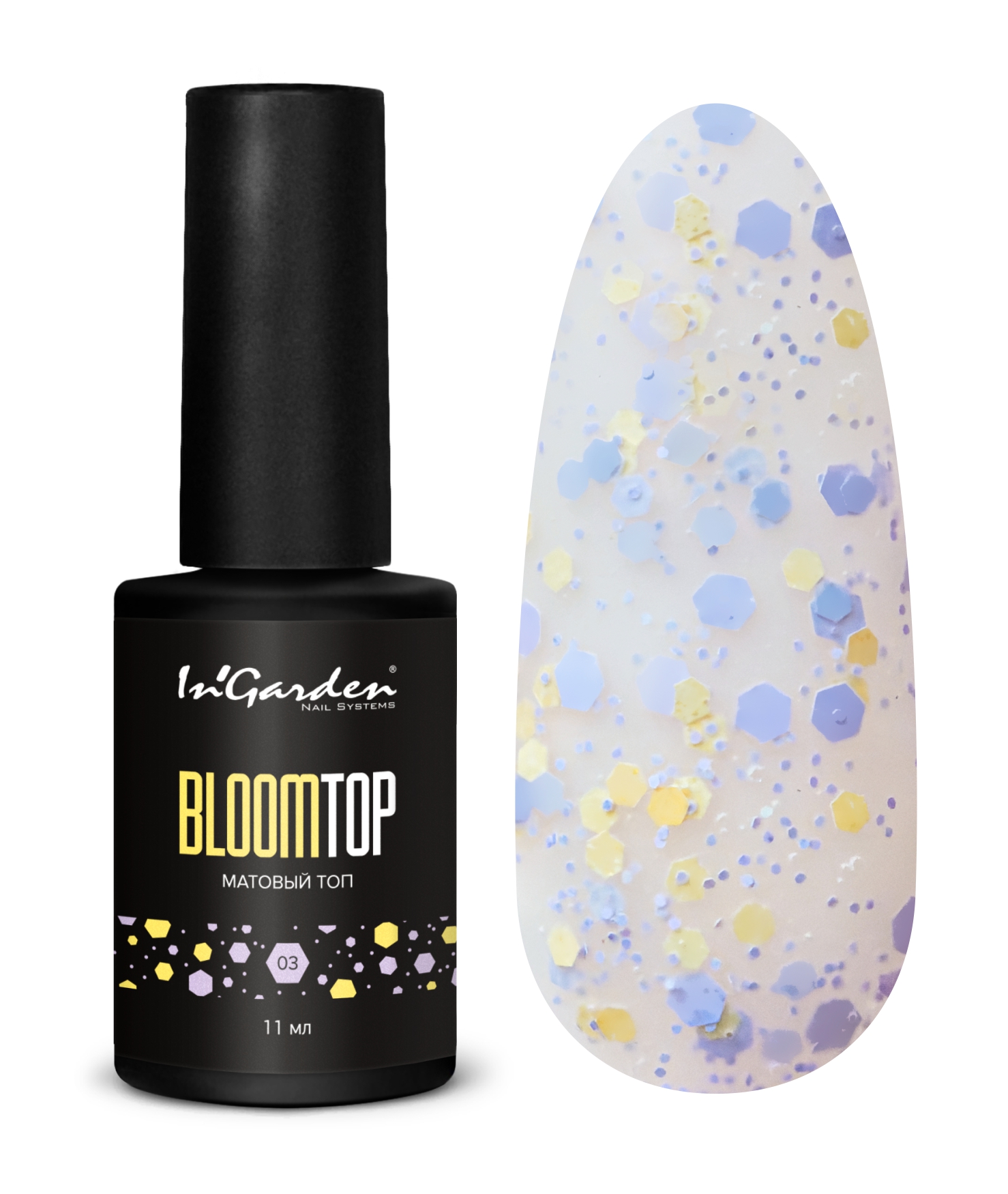 картинка Матовый топ для гель лака BLOOMTOP №3, 11 мл Ingarden от магазина Каприз